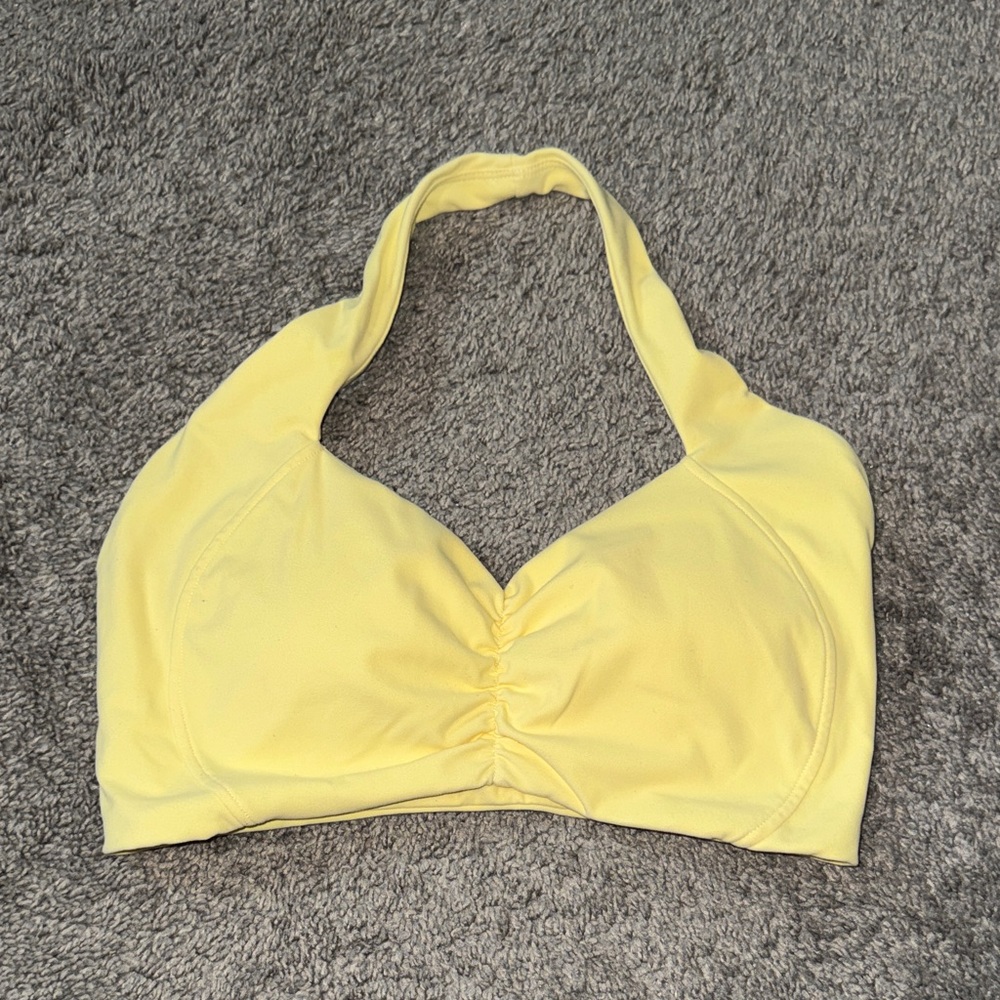 Buff bunny posh knit halter bra- yellow